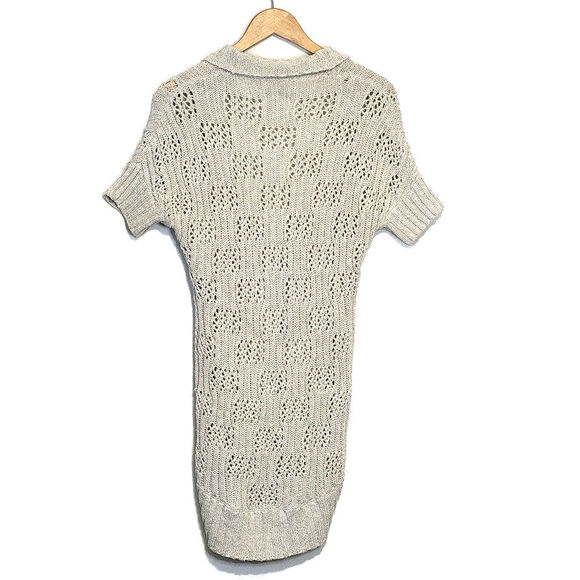 Alice + Olivia Cardigan Sweater Open Knit Ribbed Shawl Collar Long Cocoon Size S - Picture 8 of 15